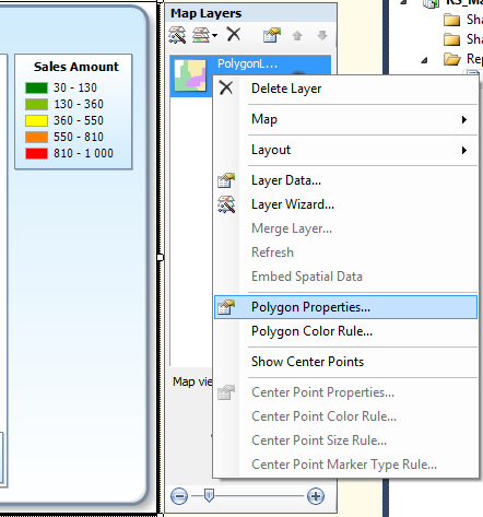 Figure 7: Map layers – right click – map properties