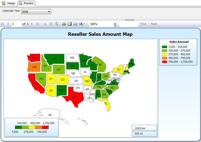 Figure 9: Preview reseller sales amount map